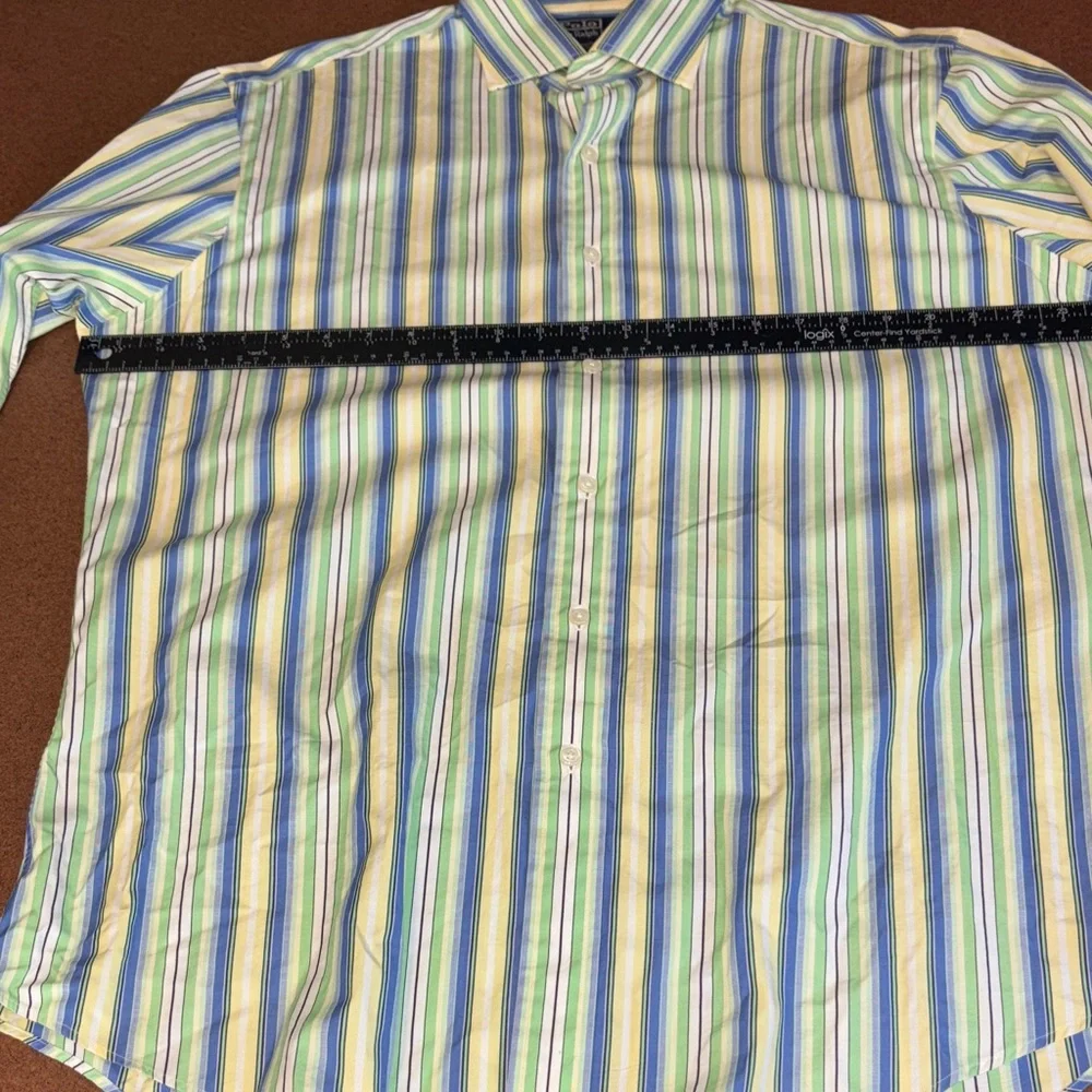Polo by Ralph Lauren Regent Green, Blue & Yellow Striped Button-Down Shirt